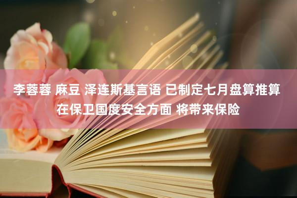 李蓉蓉 麻豆 泽连斯基言语 已制定七月盘算推算 在保卫国度安全方面 将带来保险