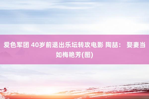 爱色军团 40岁前退出乐坛转攻电影 陶喆： 娶妻当如梅艳芳(图)